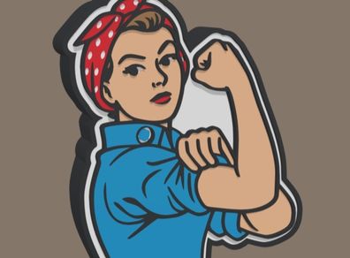 Vintage style arm pump lady Lightbox