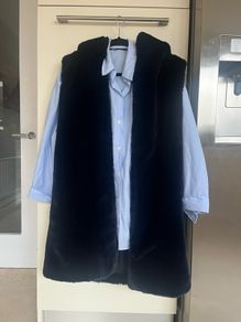 Navy faux fur James Lakeland gilet