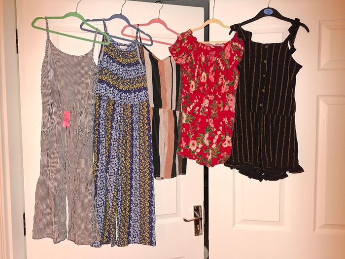 Bundle of summer jumpsuits, 8-10 yo