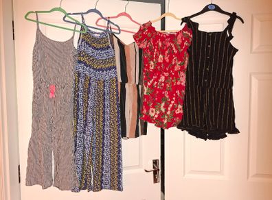 Bundle of summer jumpsuits, 8-10 yo