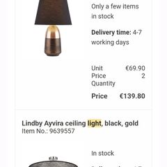 lamps and ceiling light brand new in box