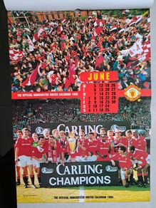 Man United 1995 Double Winners Official Collectors Calendar