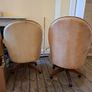 Pair of Vintage Leather Chesterfield-Style Swivel Image 2