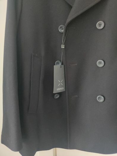 New STONES Men's Wool Pea Coat, Peacoat Size 40