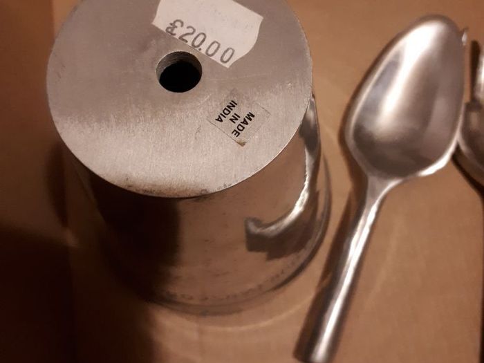 Steel herb pot fork and trowel