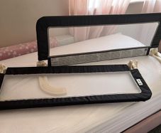 Bed rails and safety gate with two removable length extension