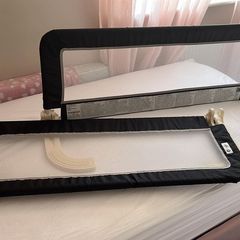 Bed rails and safety gate with two removable length extension