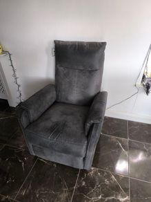Recliner Armchair ABILDSKOV electric grey faux leather