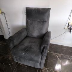 Recliner Armchair ABILDSKOV electric grey faux leather