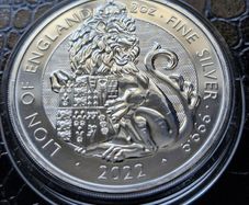 2 oz Silver Royal Mint 2022 Tudor Beasts - Lion of England coin