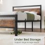 King Size Bed Frame with Wood Headboard Image 3
