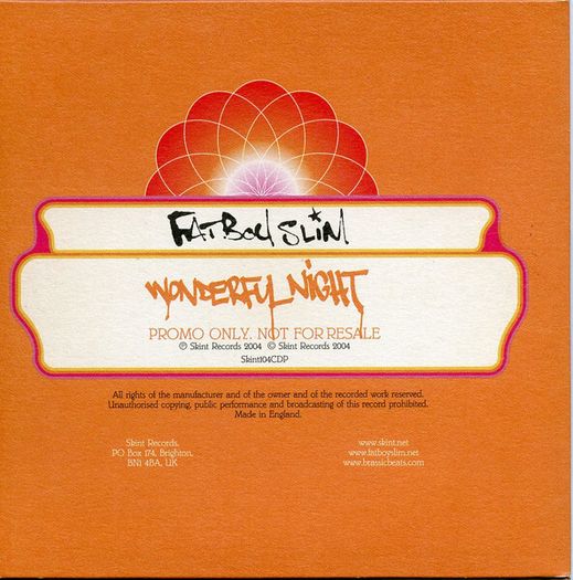 Fatboy Slim "Wonderful Night" CD, Single, Promo