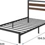 Single Bed Frame 90x190 cm 80cm Height Sustainable Bamboo & Metal Bed Frame with Headboard Steel slat support Eco-Friendly Bed frame  Easy Assembly Black and Brown Image 4