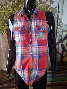 Superdry Cropped Shirt Size M 8-10 - January Clearance