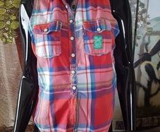 Superdry Cropped Shirt Size M 8-10 - January Clearance