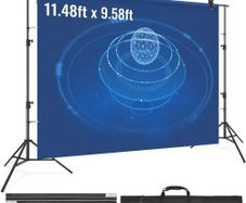 365.7 x 304.8 cm Heavy Duty Backdrop Stand, Height Adjustable Photography Backdrop Stand, Background Support System with 6 Clamps