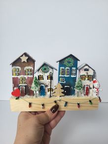Handcrafted wooden village!