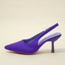 Point Toe Stiletto Heeled Slingback Pumps purple low heels size 7 UK / 40 EU Image 10