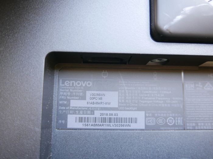 Monitor 23" Lenovo Thinkvision T23i-10 Led Ips Full Hd 1920x1080 Vga Hdmi Dp Class A