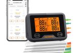 INKBIRD Wi-Fi Bluetooth Barbecue Thermometer IBBQ-4BW Rechargeable Wireless BBQ Thermometer with 4 Probes Temp Graph Calibration Timer Temp Alarm Digital Meat Thermometer