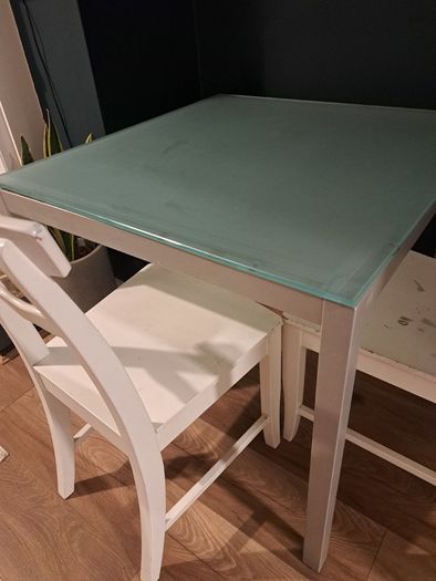 Square dining table with 4 chairs