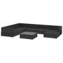 8 Piece Garden Lounge Set with Cushions Poly Rattan Black Image 2