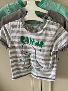 3 pack baby t-shirts grey green white