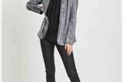 Vila Fadora Silver Metallic Blazer - Size 10