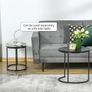 Marble-Effect Nest of Tables - Black/White Image 7