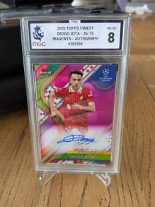 Diogo Jota Liverpool 2025 Topps Finest /75 Magneta Autograph