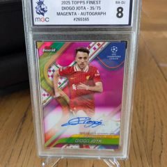 Diogo Jota Liverpool 2025 Topps Finest /75 Magneta Autograph