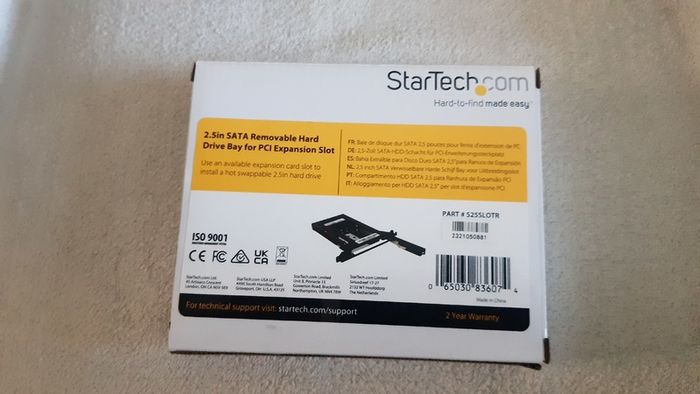 StarTech 2.5in SATA Hot Swap Removable Hard Drive Bay for PCI Expansion Slot S25SLOTR