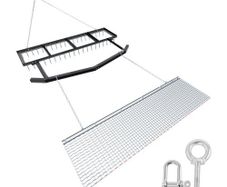 Drag Harrow, 6 ft Tow-Behind Driveway Grader with Chain Harrow, Adjustable Width & 80lbs Load Capacity, Heavy Duty Lawn Leveling Rake, Fits ATVs UTVs Tractors, for Gravel Driveway Field