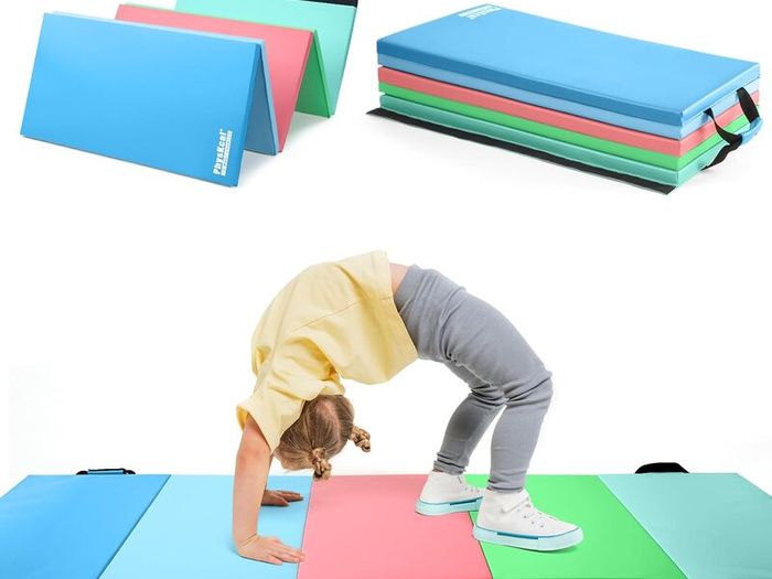 5-Panel Folding Gymnastics Tumbling Mat with Carrying Handles 195 x 75 x 2.8,