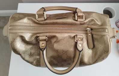 Original Gucci Metallic Bronze Boston Speedy 30 Bag