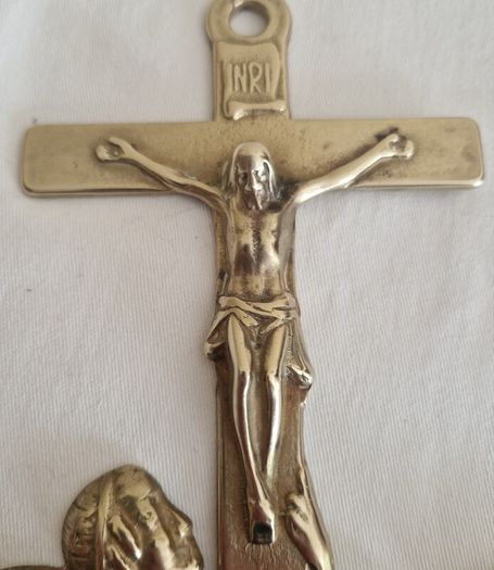 Antique  Brass Angel Holy Water Font Religious Wall Art
