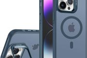 For Apple iPhone 16 Skin-Feel Camera Holder Magsafe Case Blue
