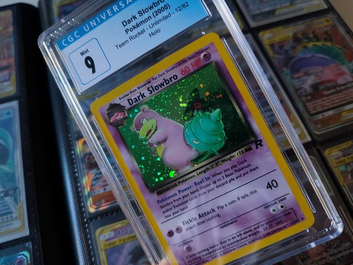 Dark Slowbro ! Holo ! from Team Rocket Set ! CGC 9 ! Mint ! 2000 ! Graded Pokemon Card ! PSA !