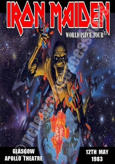 Iron Maiden Apollo Glasgow 1983 concert poster reproduction print