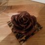 Rose flower candle with leopard print plate Image 2