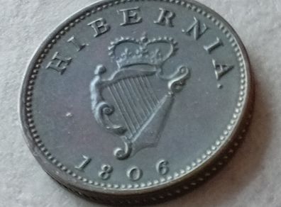 1806 George III Irish Hibernia Farthing