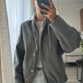 RIVER ISLAND grey wool bomber jacket Image 3