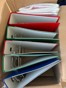 Lever Arch File 70mm ,5 Pack, Assorted Colours, 2 Rings, 70mm Spine, Water-Resistant, Reinforced Edge, Spine Label, Finger Pull Ring