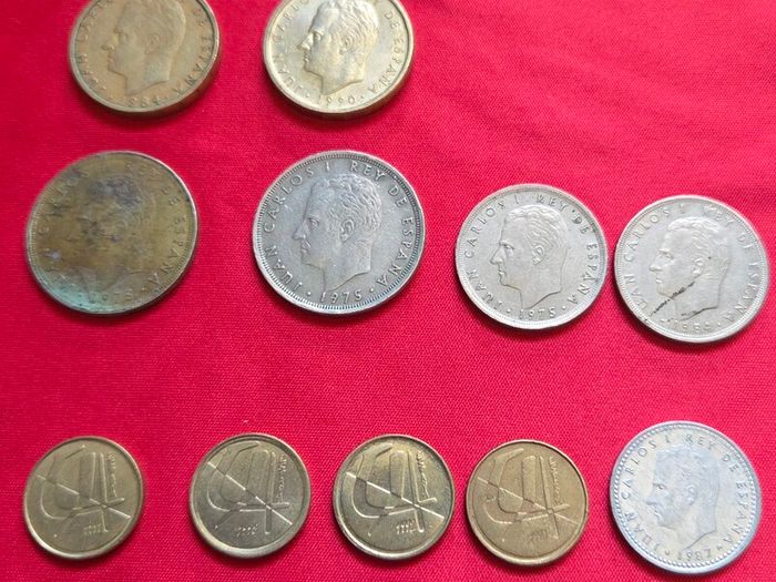 Mixed lot of Spanish Pesetas Coins from 1975 onwords