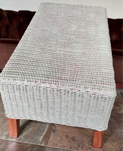 Sturdy Versatile Rattan and Bamboo Low Bench