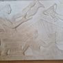Irish plaster Sculpture Vintage Antique Greek Roman Plaster relief plaque Image 3