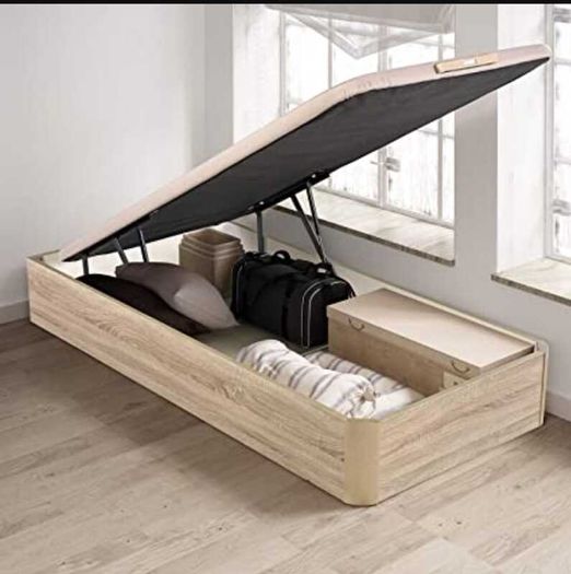 Oak Ottoman Storage Bed Stylish Space, Double