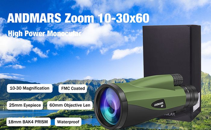 HD Zoom Monocular 10-30x60 with Tripod and Phone Adapter - Birdwatching/Hiking/Travel
