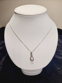 Elegant Sterling Silver Necklace with Faux Pearl & CZ Pendant