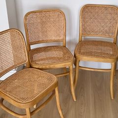 5 Hoffman Style Rattan Chairs for Kitchen/Living Room